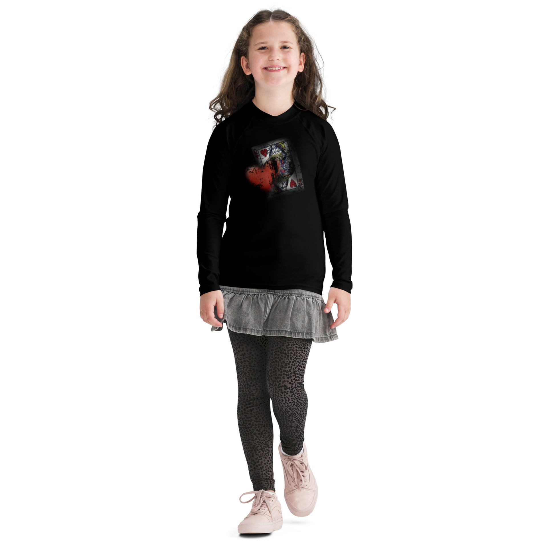 Lucky Queen Of Hearts Youth Rash Guard – Lucky Ducky Leggings